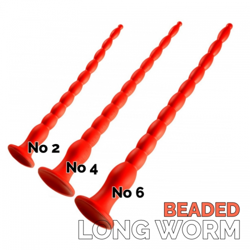 STRETCH RED Long Worm Beaded